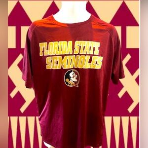 FSU Florida State Seminoles Champion Mens L Large Garnet Dri-Wick Logo Shirt EUC